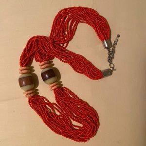 Orange Seed-bead Necklace